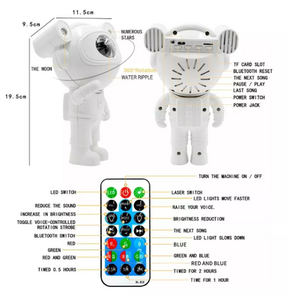 Proyector Luz Astronauta  + Bluetooth 3 en 1